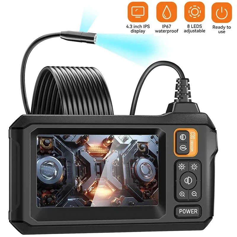 Home Security With Cameras - Industrial Endoscope Camera 8mm HD1080P 4.3inch