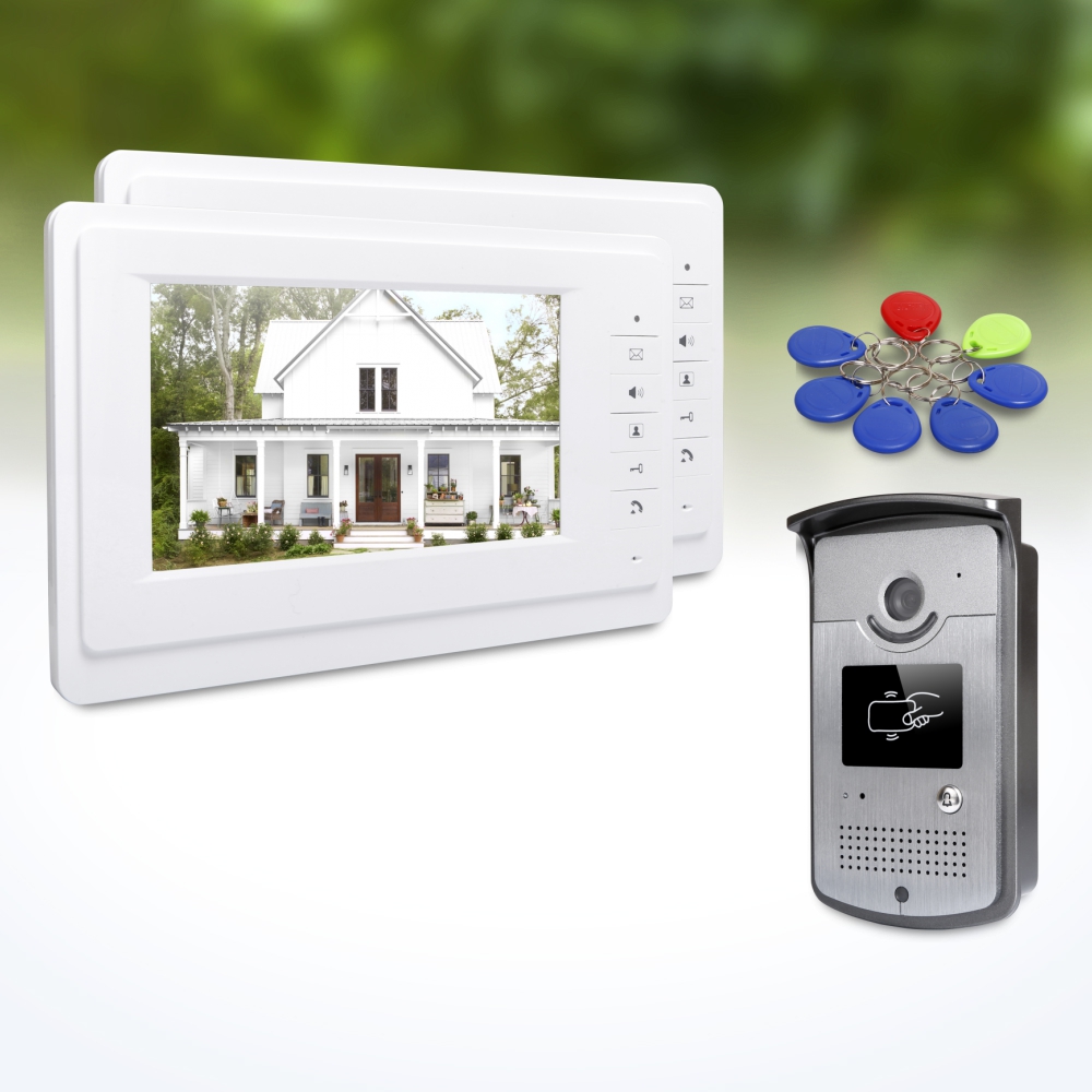 Home Security Kit With Camera - 1 Outdoor Camera 2 Indoor Monitors