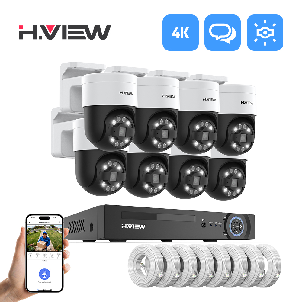 Home Security Kit With Camera - H.view 8Ch 4K 5MP 8MP Cctv