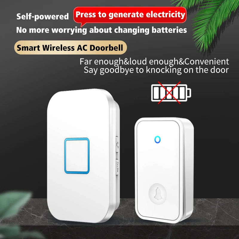 Home Security In My Area - CACAZI Self-powered Waterproof Door Bell No