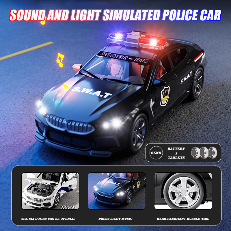 Home Security Police - 1:32 Simulation BMW M8 Police Car