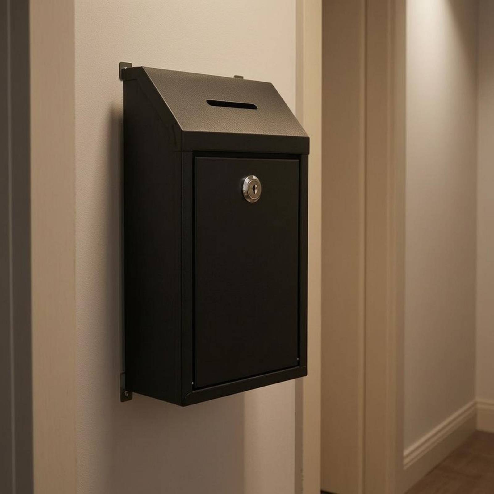 Home Security Service - Slanted-Top Mailbox Keyed Lock Wall Mount