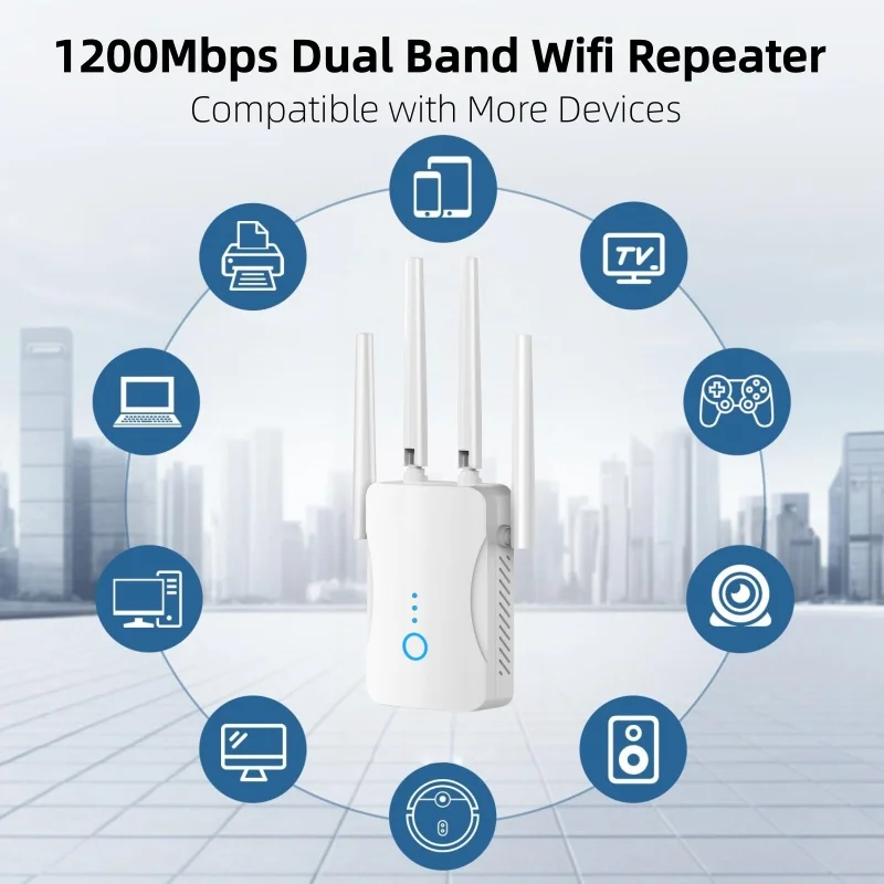 Home Security Outdoor - 1200Mbps Dual Band WiFi Repeater Wireless