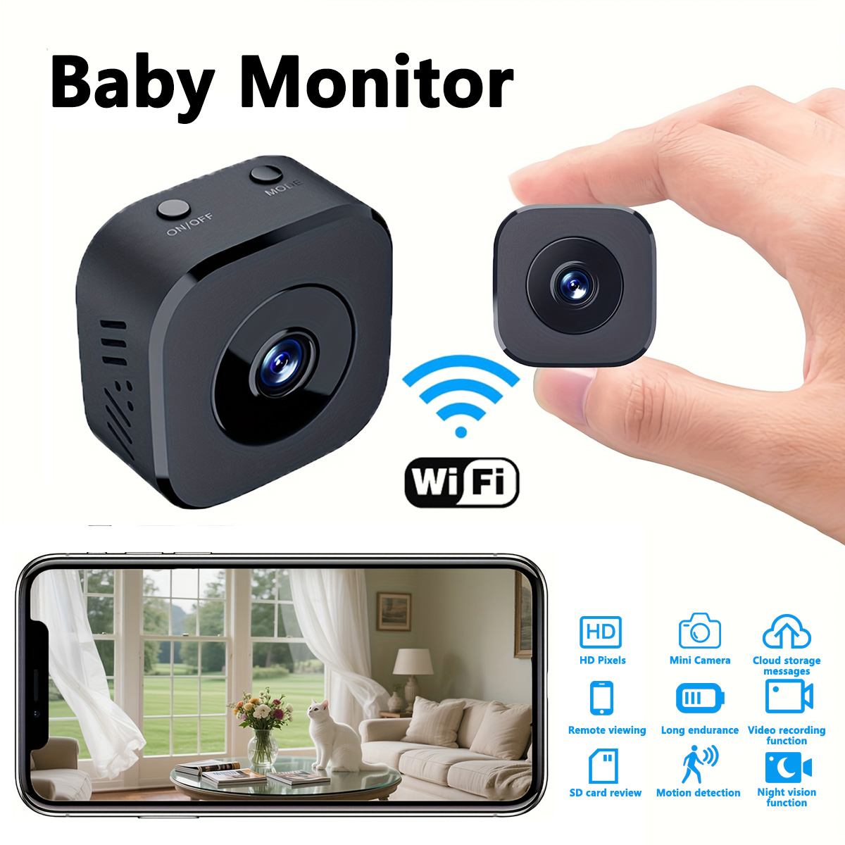 Home Security With Cameras - 1080P HD Mini WiFi Camera Indoor