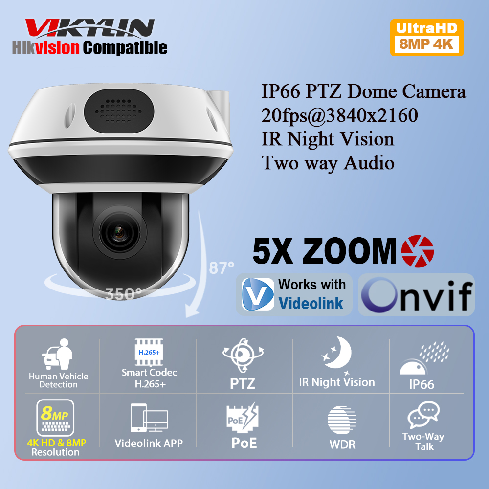 Vikylin 8MP Dome PTZ 5X Zoom I - огляд і ціна Home Security Online