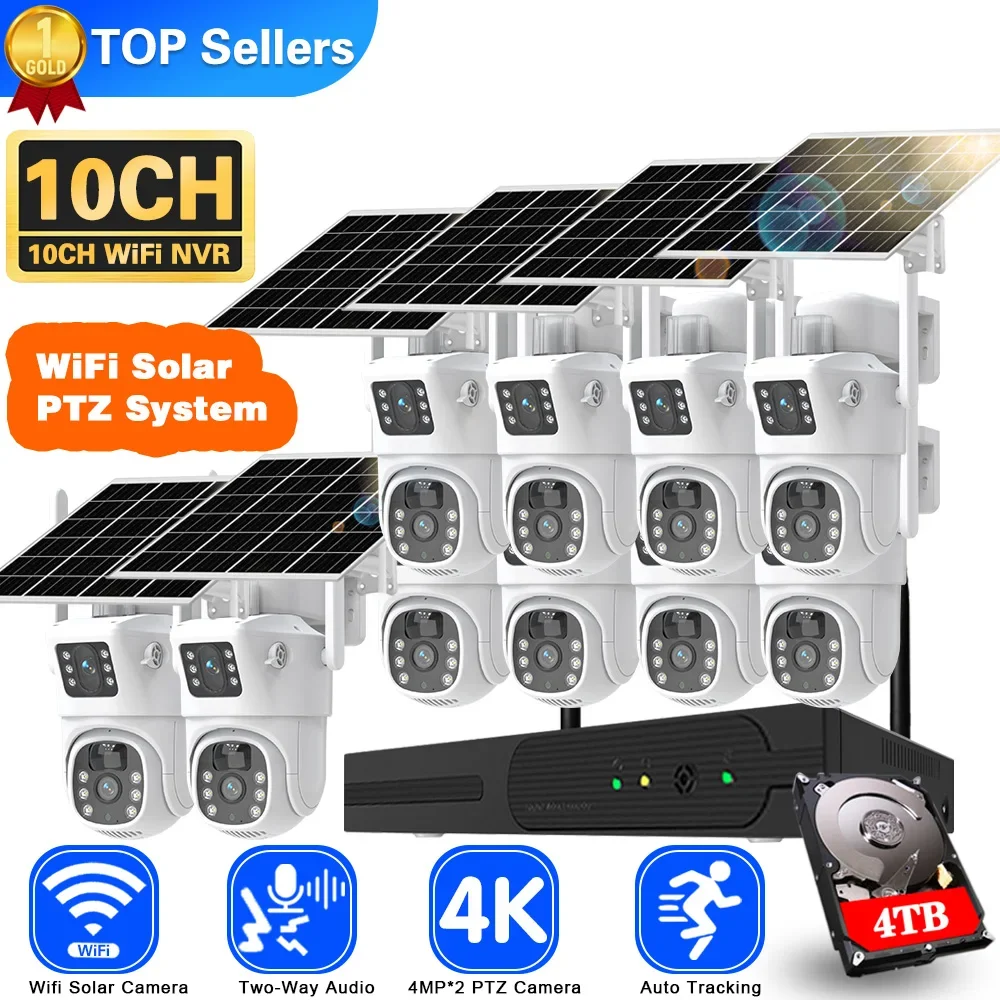 4K 8MP Dual Lens Wifi Solar CC - огляд і ціна Home Security Kit With Camera
