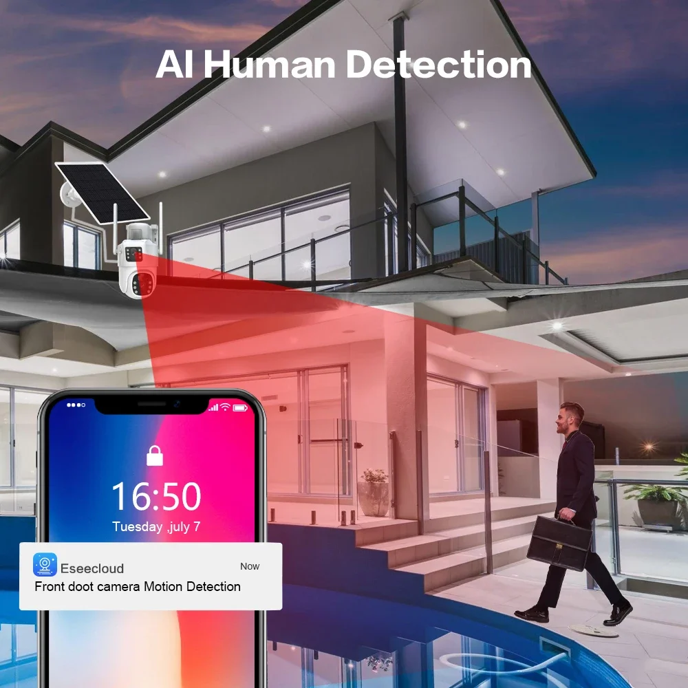 4K 8MP Dual Lens Wifi Solar CC - огляд і ціна Home Security Kit With Camera