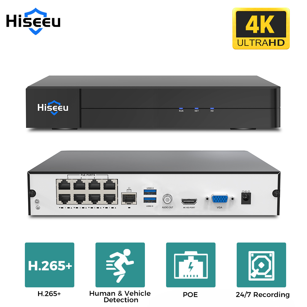 Hiseeu 8CH 4K PoE NVR Network  - огляд і ціна Home Security With Cameras