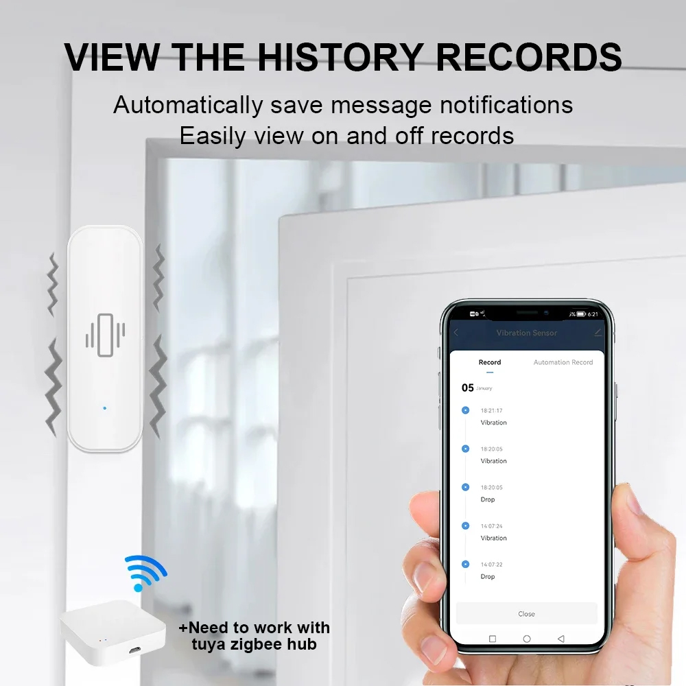 Smart ZigBee Vibration Sensor  - огляд і ціна Home Security Alarm