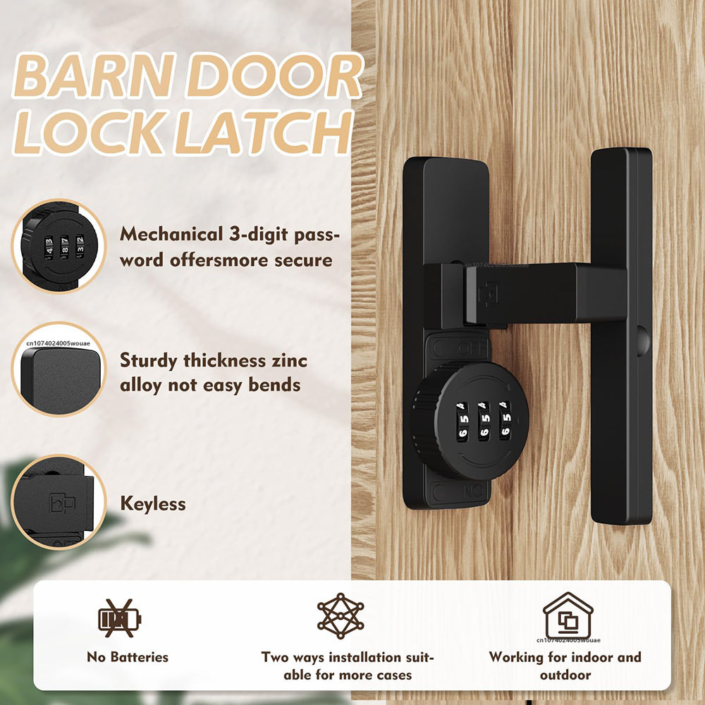 Security Barn Door Lock 3-Digi - огляд і ціна Home Security Locks