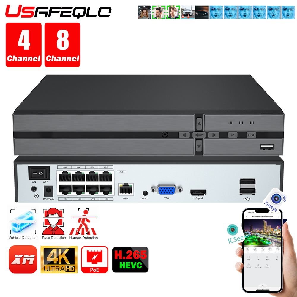 Face detection H.265 8ch*4K 4c - огляд і ціна Home Security With Cameras