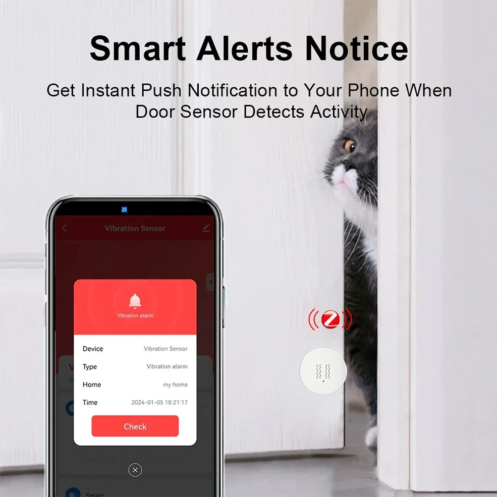 Tuya ZigBee Smart Vibration &  - огляд і ціна Home Security Alarm