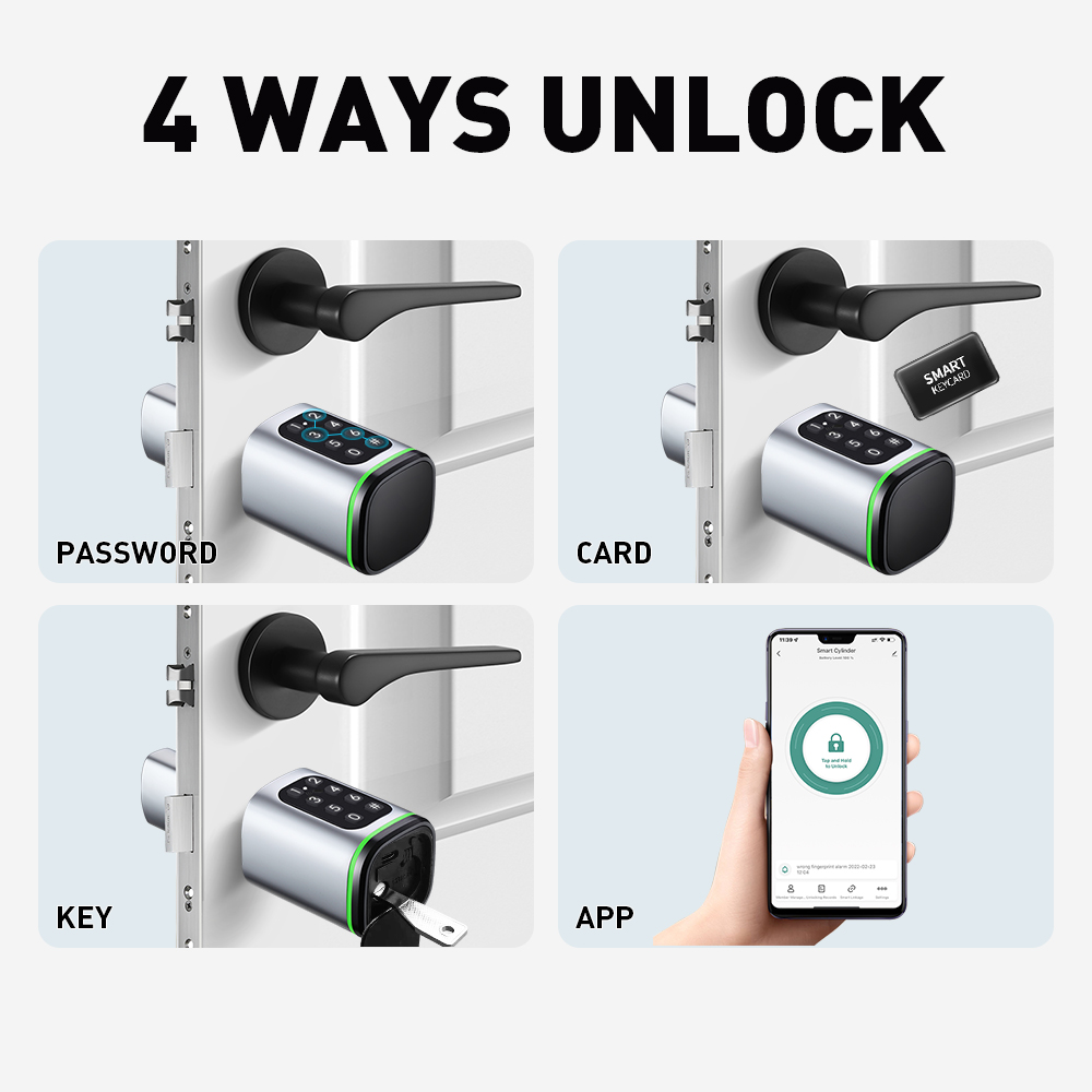 Smart Cylinder Lock Tuya 60-90 - огляд і ціна Home Security Battery