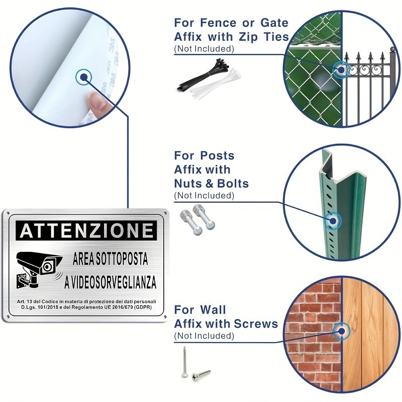 Italian Security Sign 20X30cm  - огляд і ціна Home Security Police